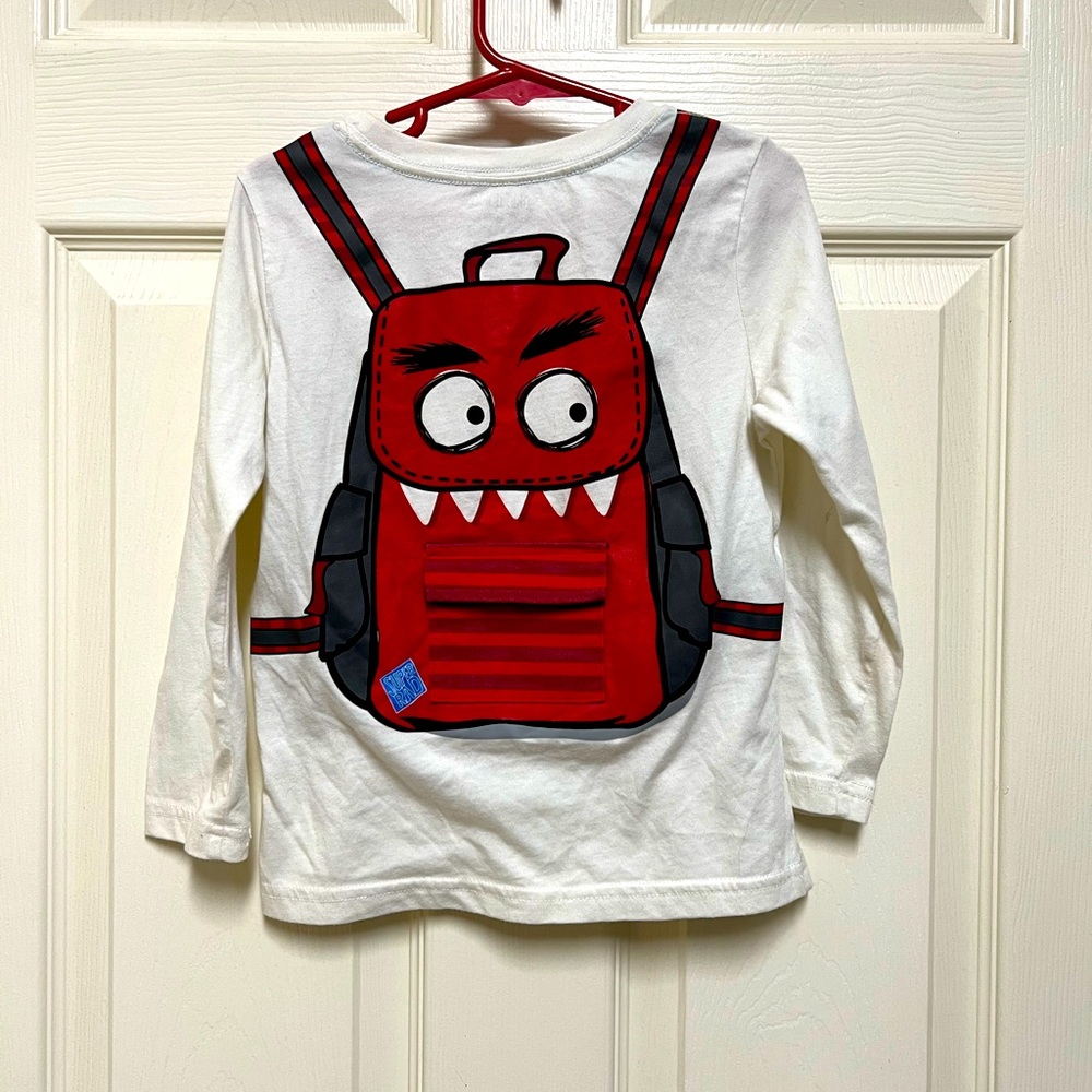 “Okie Dokie” Monster Backpack Long Sleeve Tee Shirt with Pocket